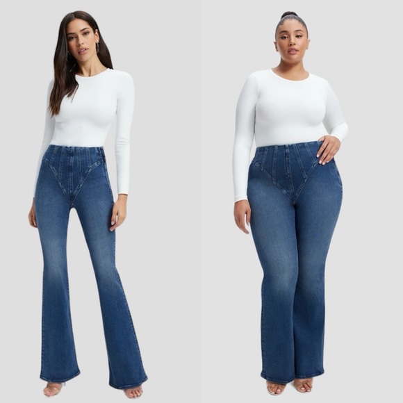 Good American Mega Compression Flare High Waist Jeans - Picture 2 of 15